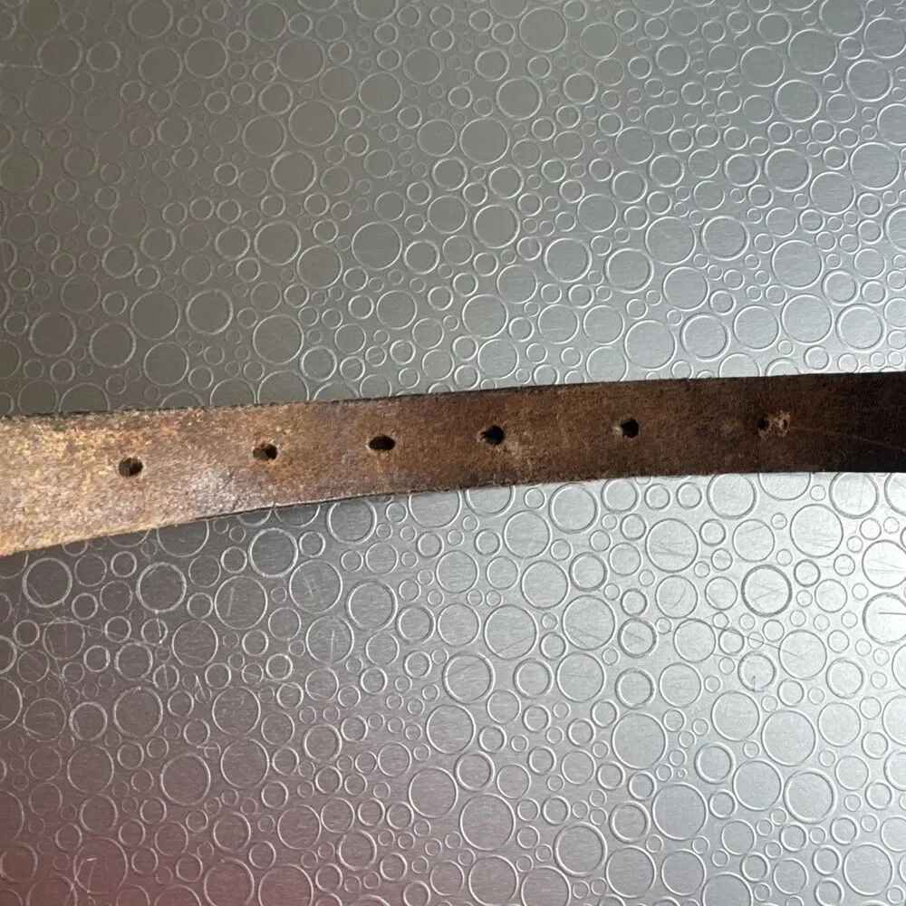 Vintage Distressed Black Leather Braided Belt Snap Interchangeable Western Sz 36